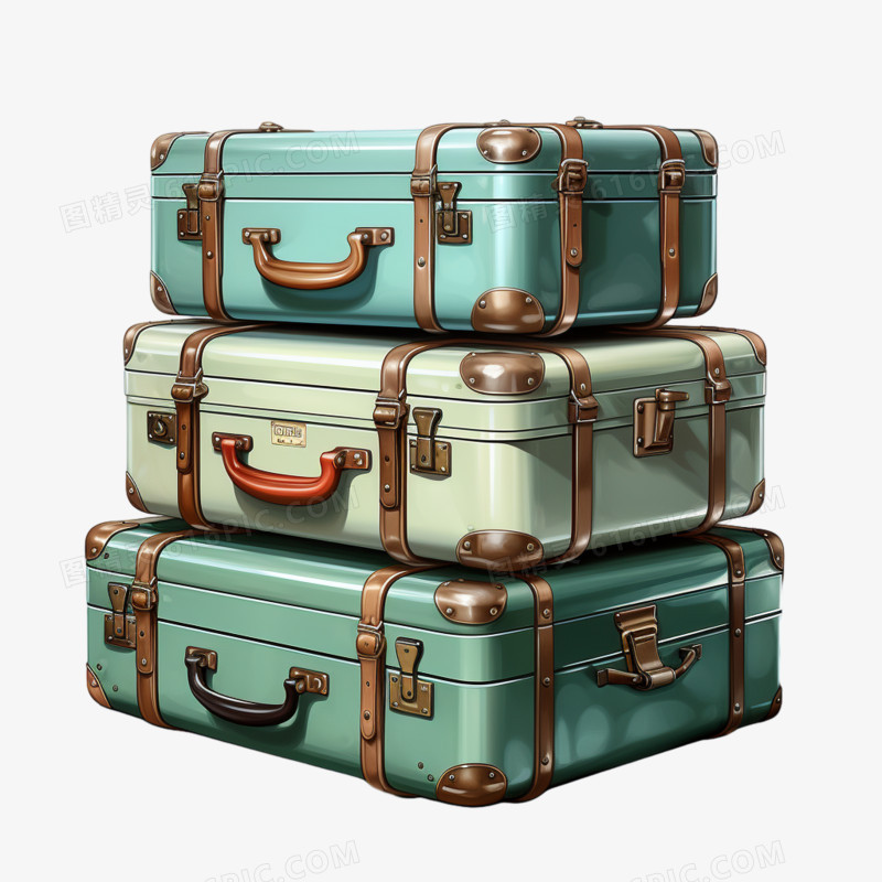 旅行箱行李包复古箱包物品元素