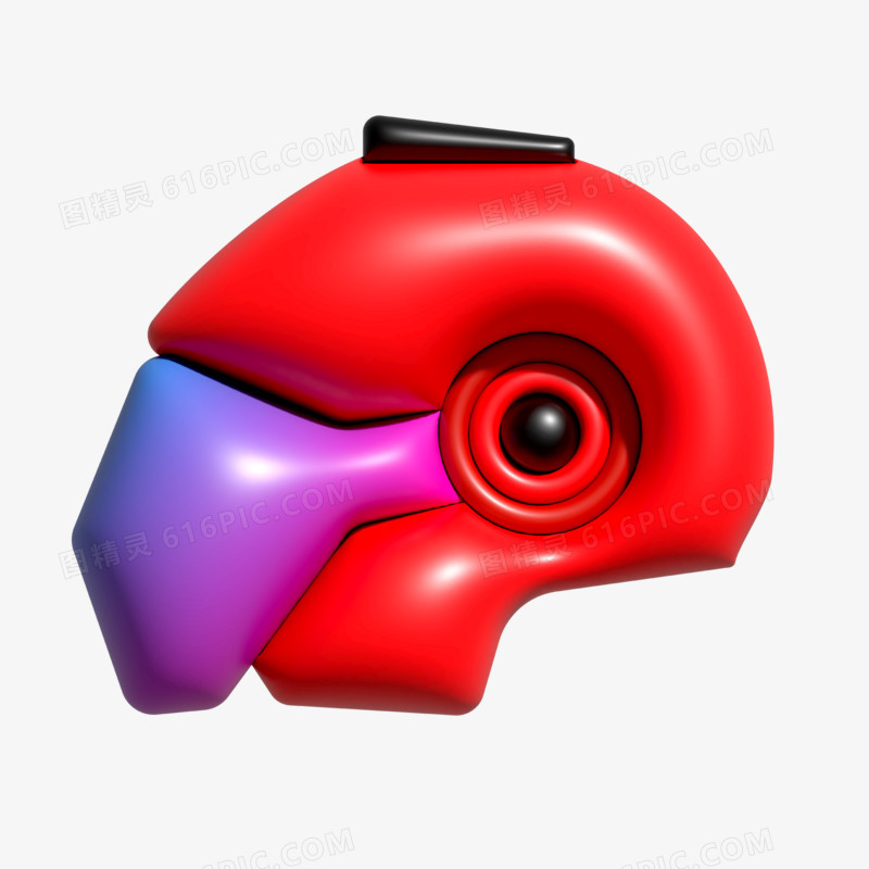 矢量膨胀风简约3D立体头盔素材
