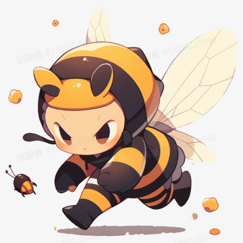 插画可爱的小蜜蜂朋友