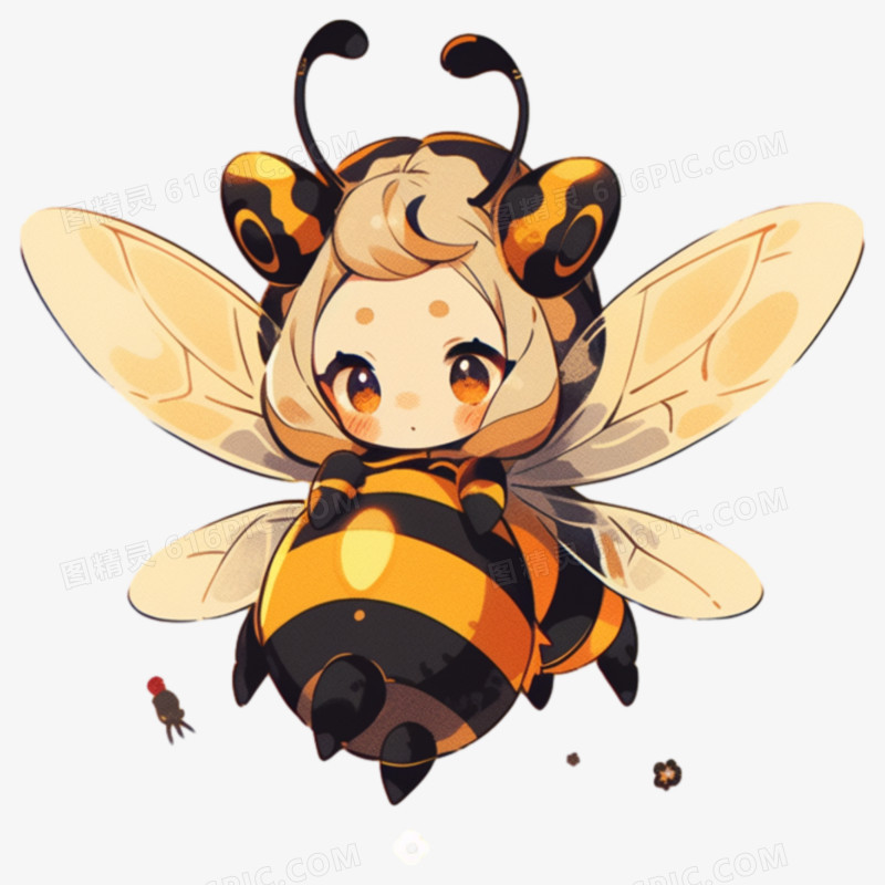 插画可爱的小蜜蜂朋友