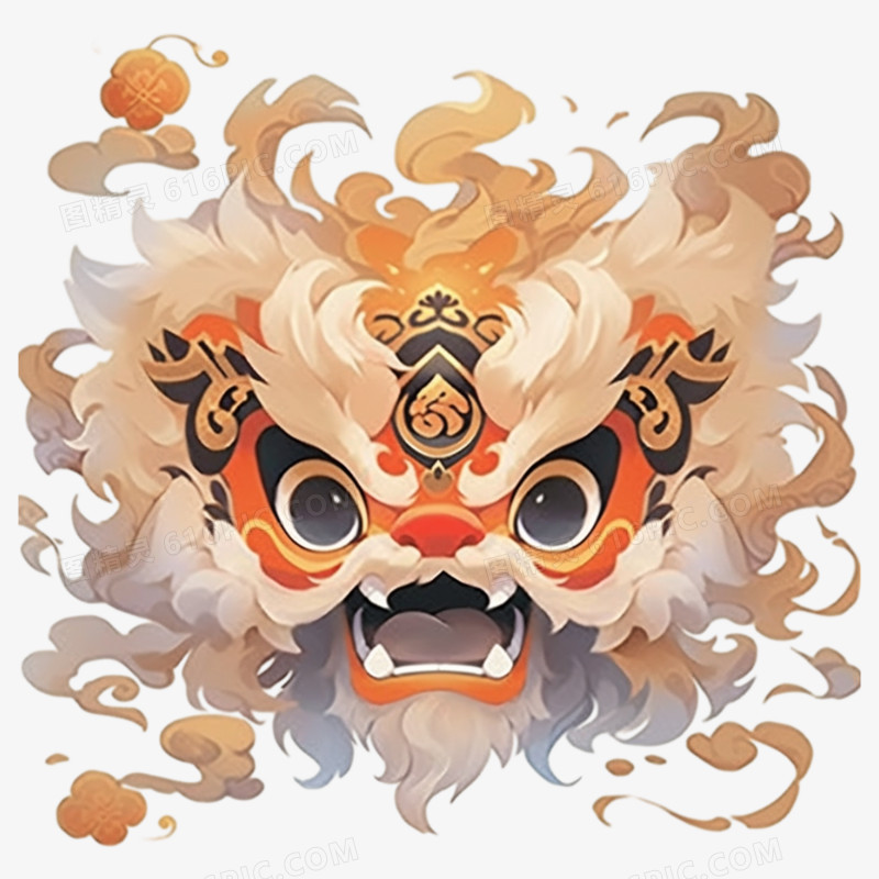 中国传统舞狮头元素