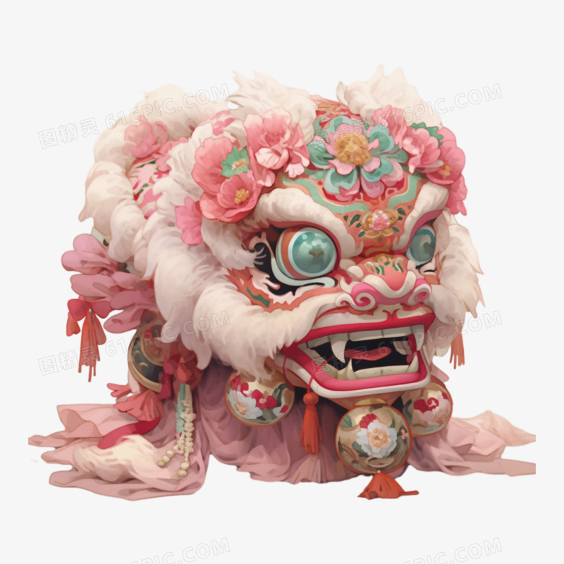 中国传统舞狮头元素