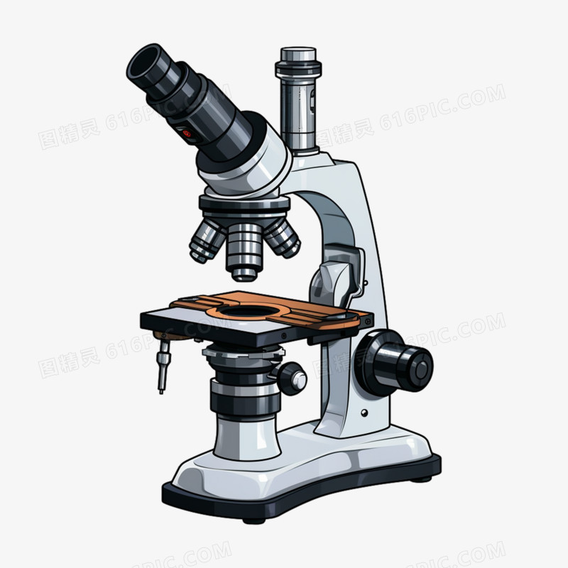 插画手绘实验室仪器显微镜