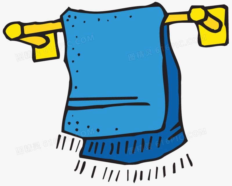 蓝色洗浴毛巾