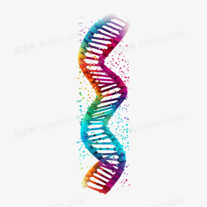 手绘双螺旋DNA序列免抠元素