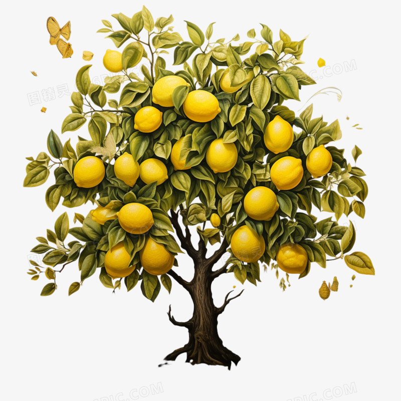 3d立体柠檬树免抠素材