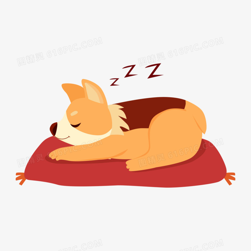 矢量睡觉的小狐狸免抠元素