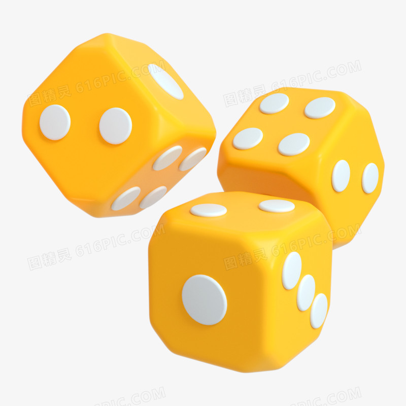 C4D黄色骰子3d元素