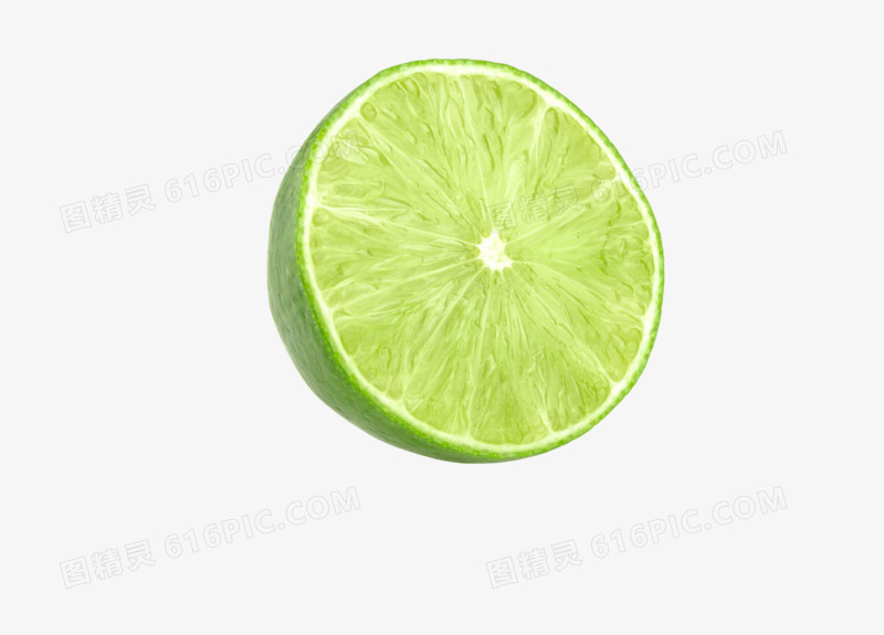 半个绿色的柠檬