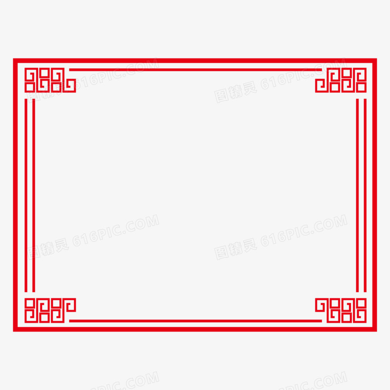 横向简约中式边框素材