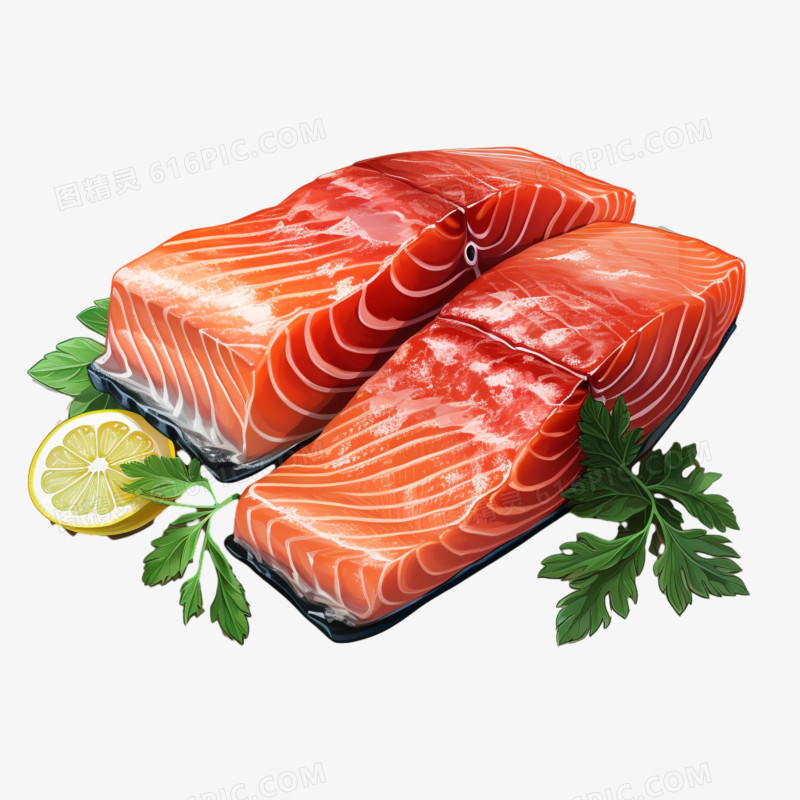 海鲜食材水产鱼肉三文鱼刺身元素