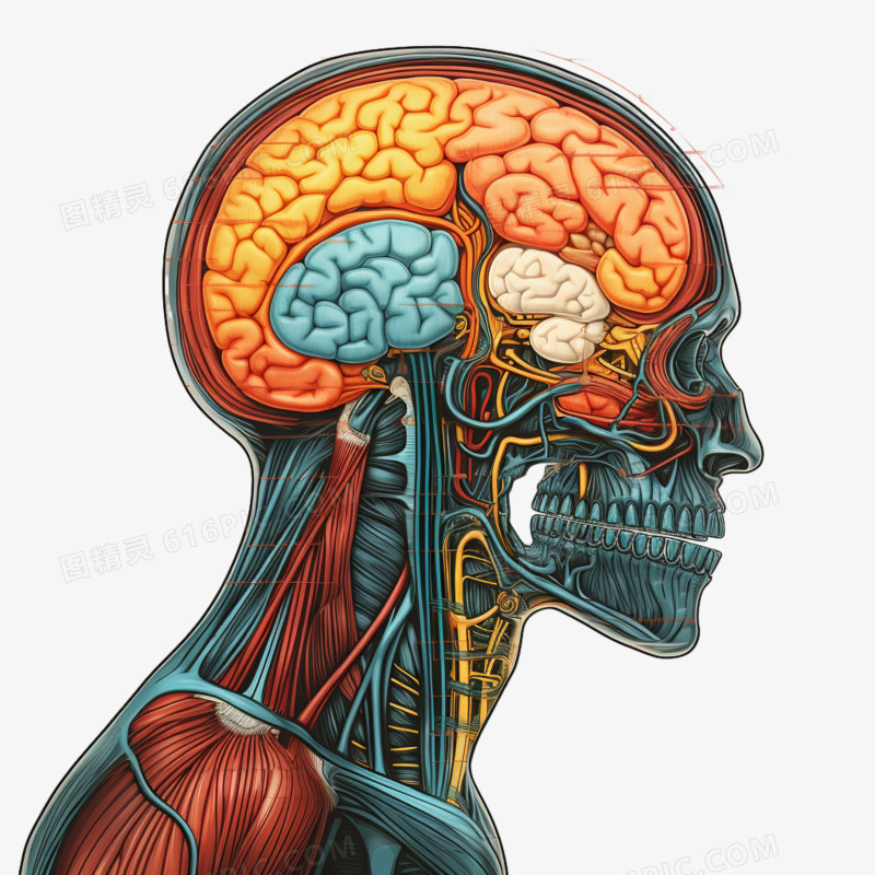 插画风人类大脑免抠元素