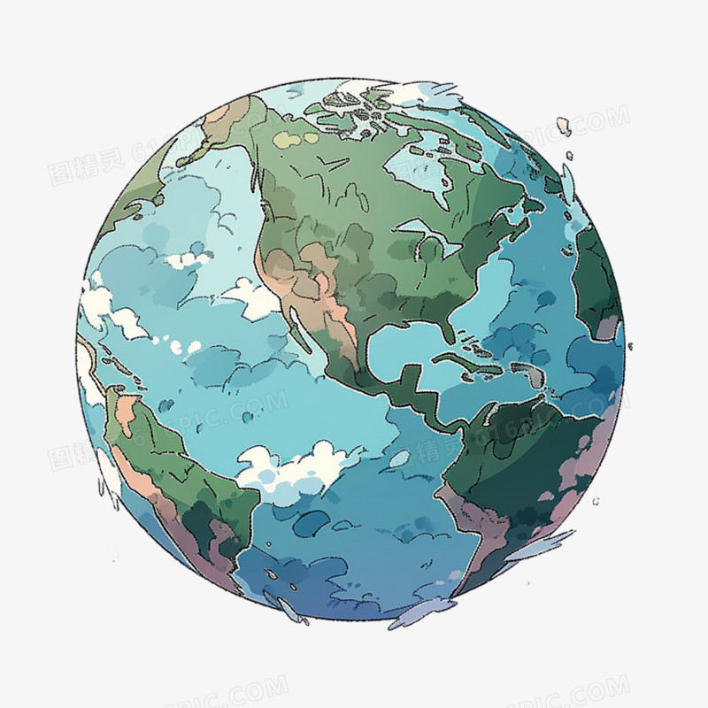 地球村世界家园插画元素