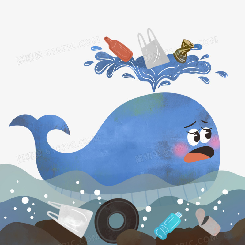 海洋被垃圾及污水污染素材