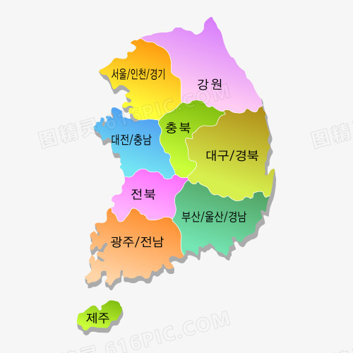 韩国地图轮廓简笔画图片