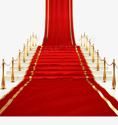 铺满红地毯的楼梯