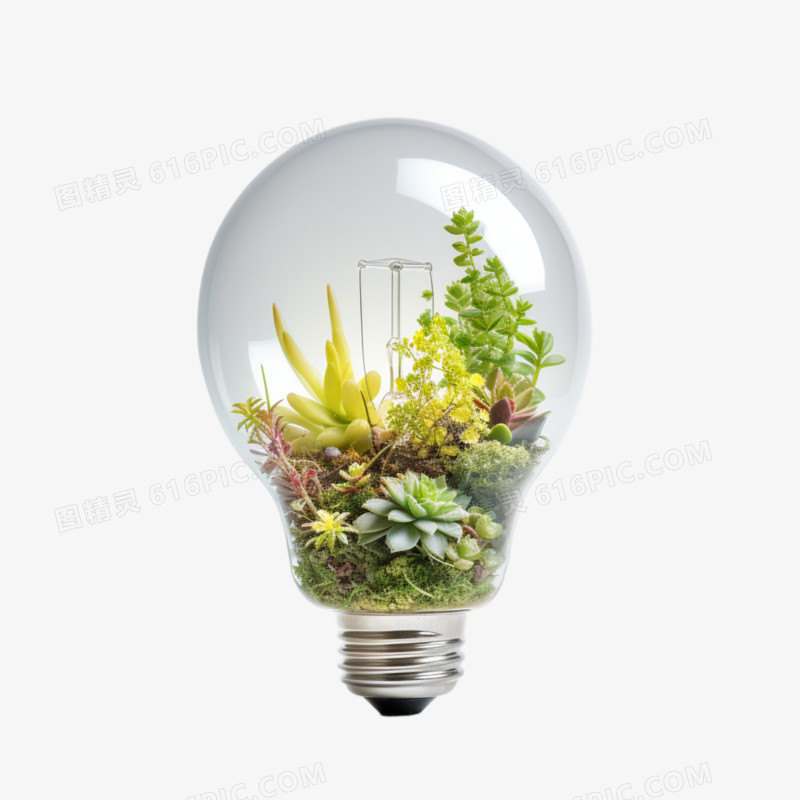 灯泡植物微景观免抠元素