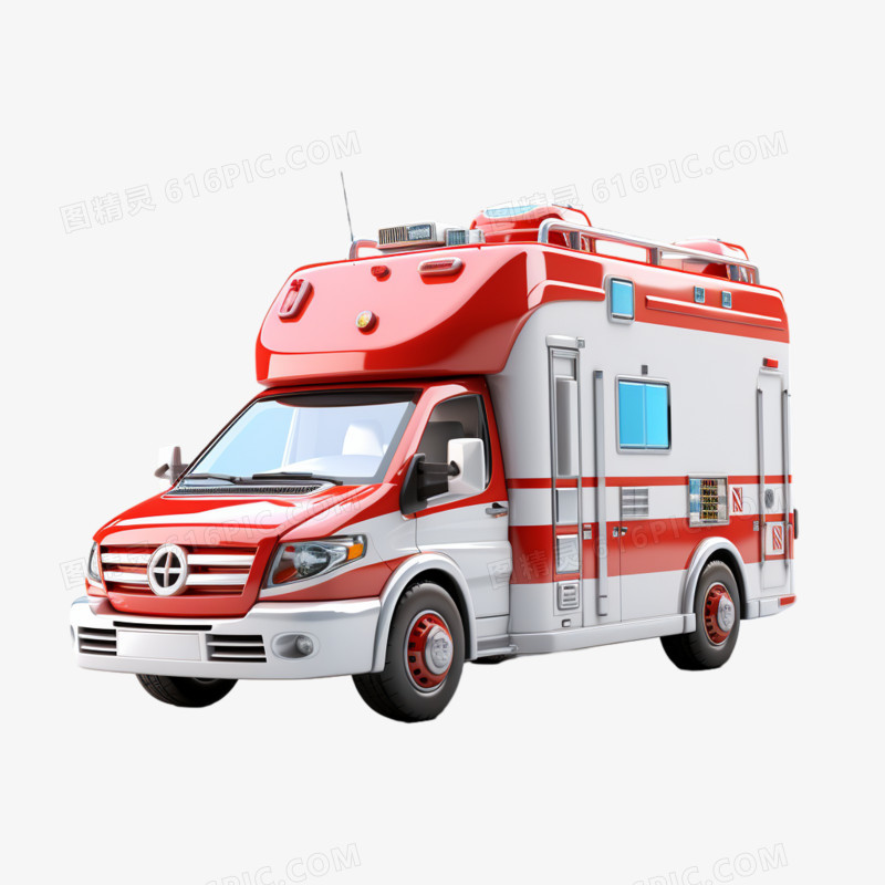 3d救护车免抠素材
