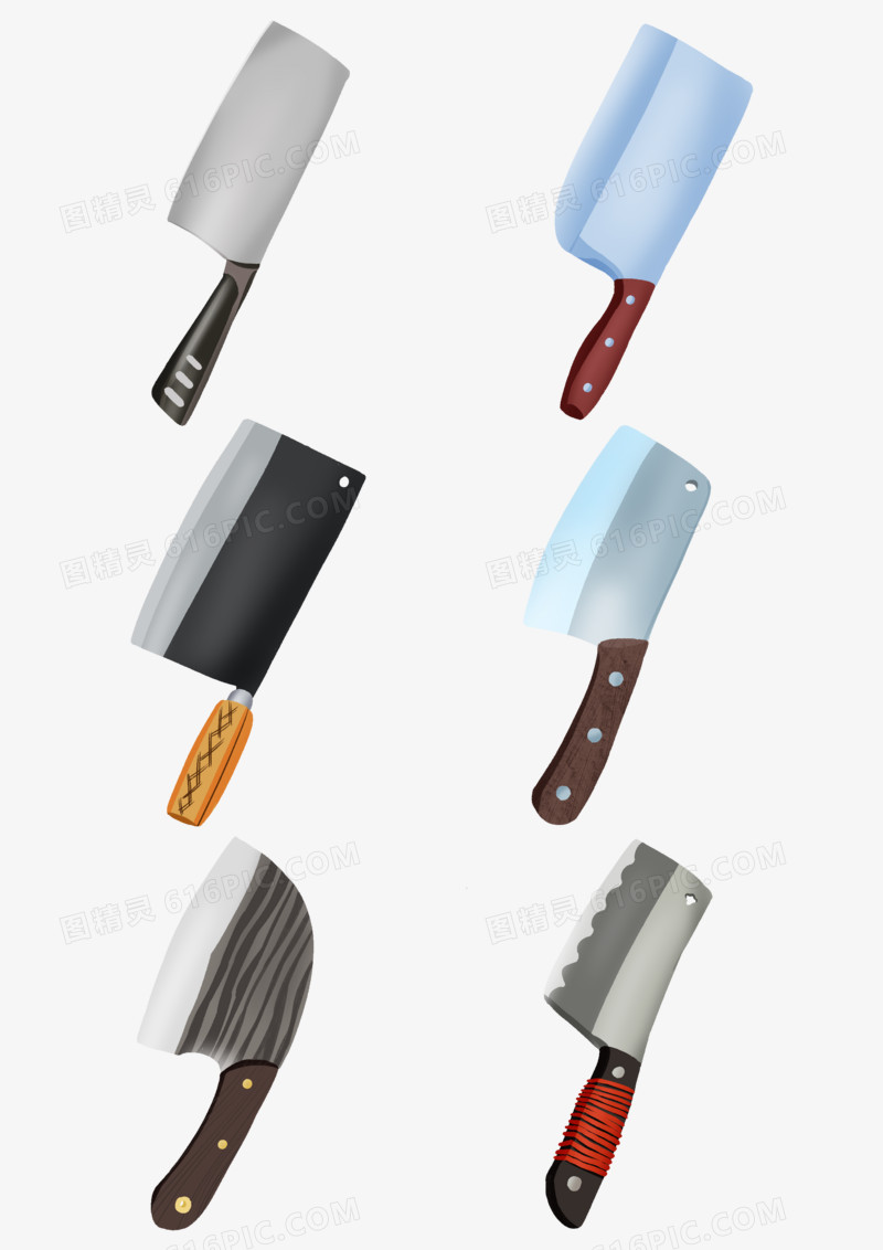 一组各类菜刀刀具合集元素