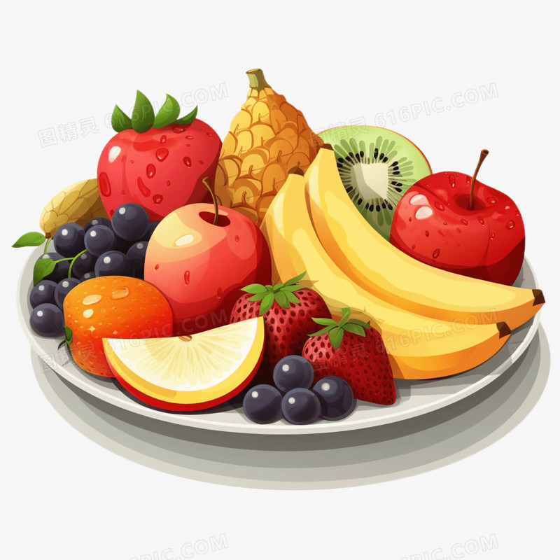 手绘素食水果免抠元素