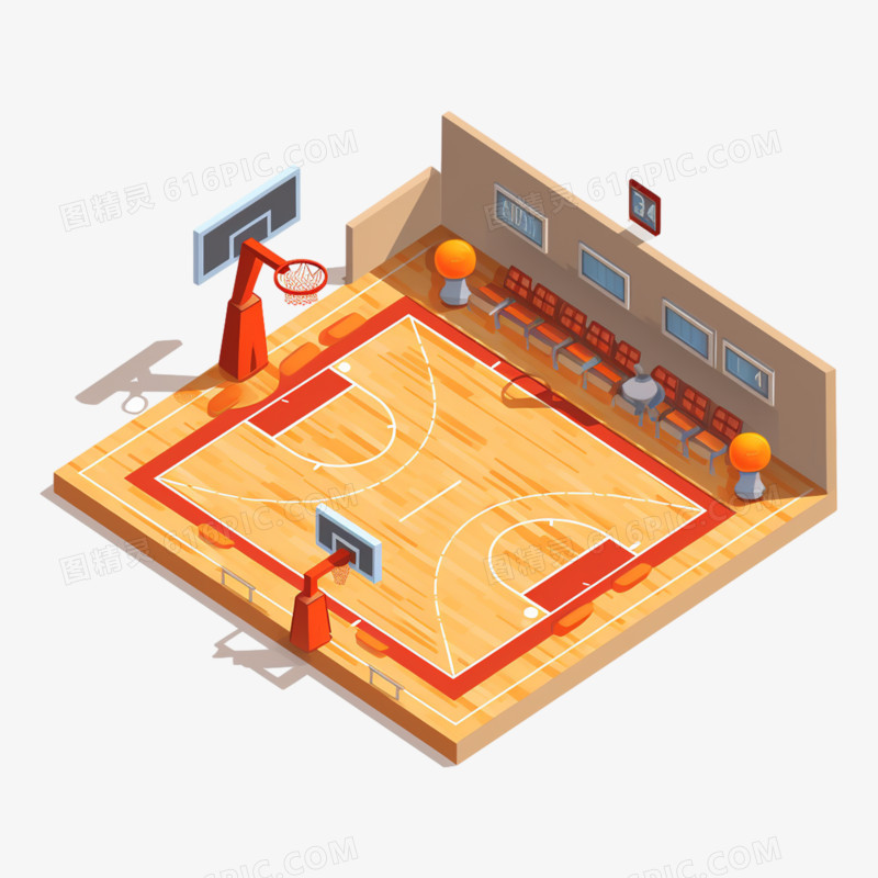 3D室内篮球运动场馆