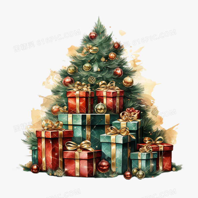 圣诞树礼物装束装饰元素