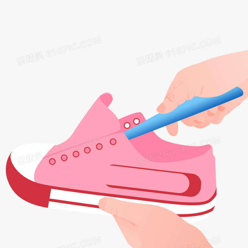 手刷粉红色板鞋素材