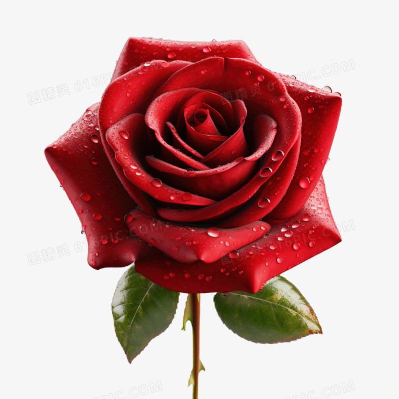 高清写实红色玫瑰免抠元素