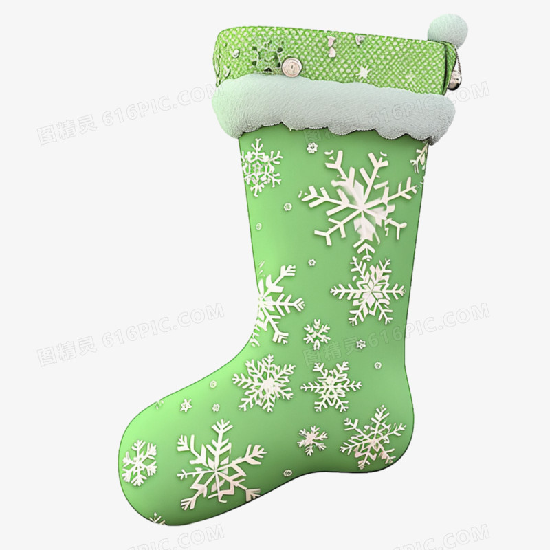3D立体圣诞袜免抠元素
