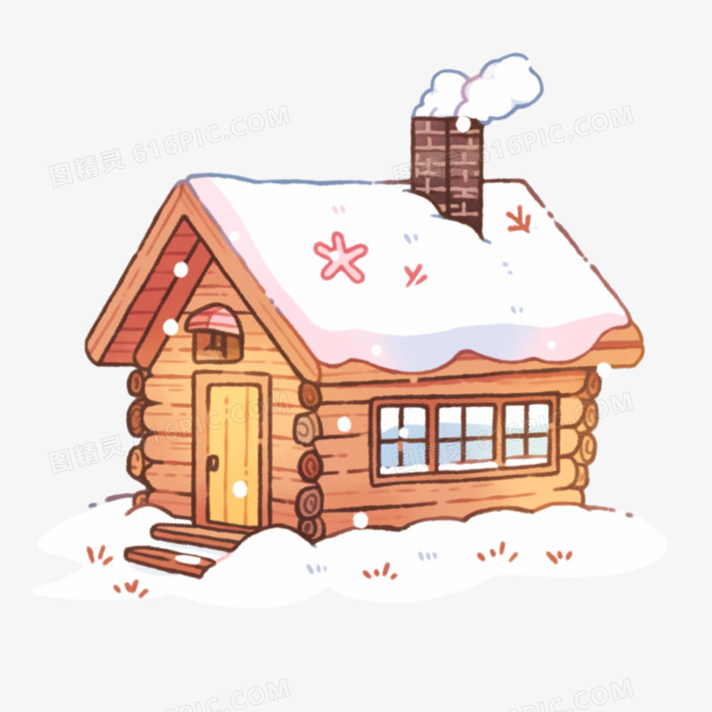 冬季雪屋木屋免抠元素