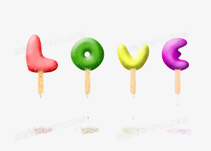 love冰淇淋装饰字体