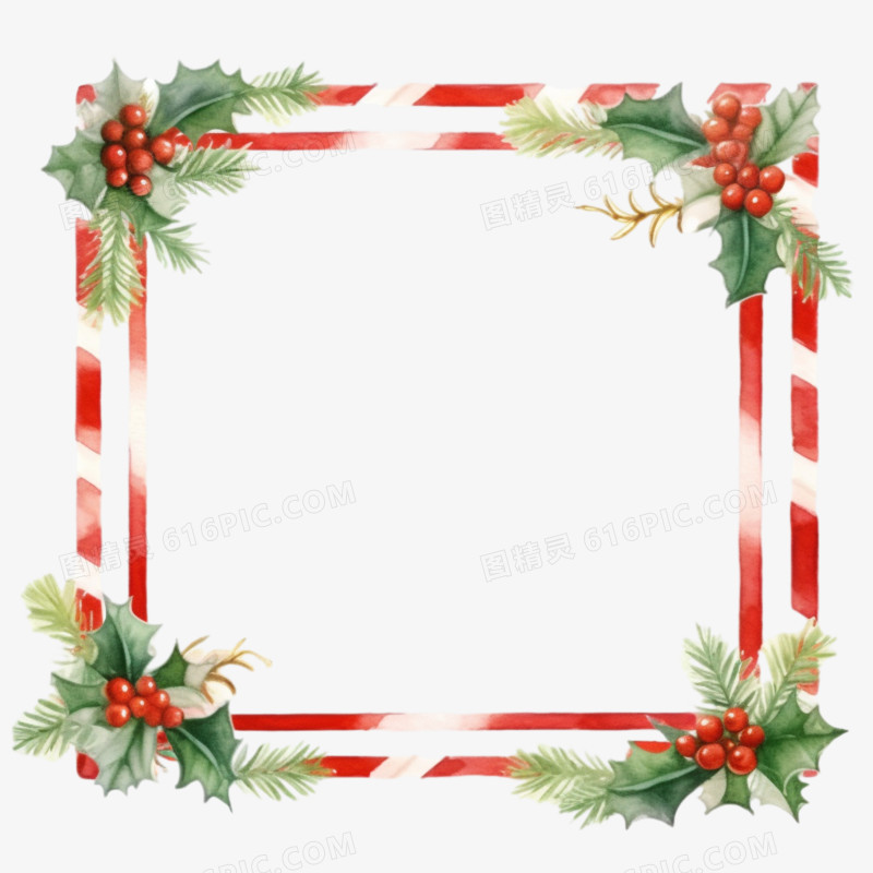 圣诞树礼物主题边框插画装饰免抠元素