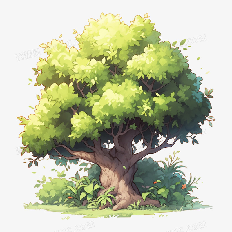 一棵大树植物自然插画