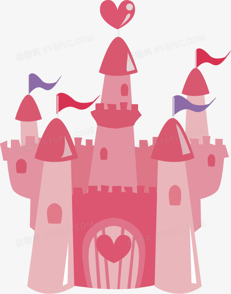 粉色城堡矢量图