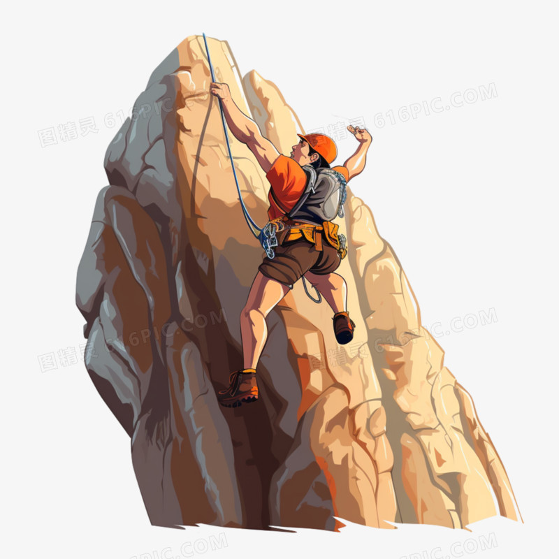 卡通攀登攀岩免抠元素