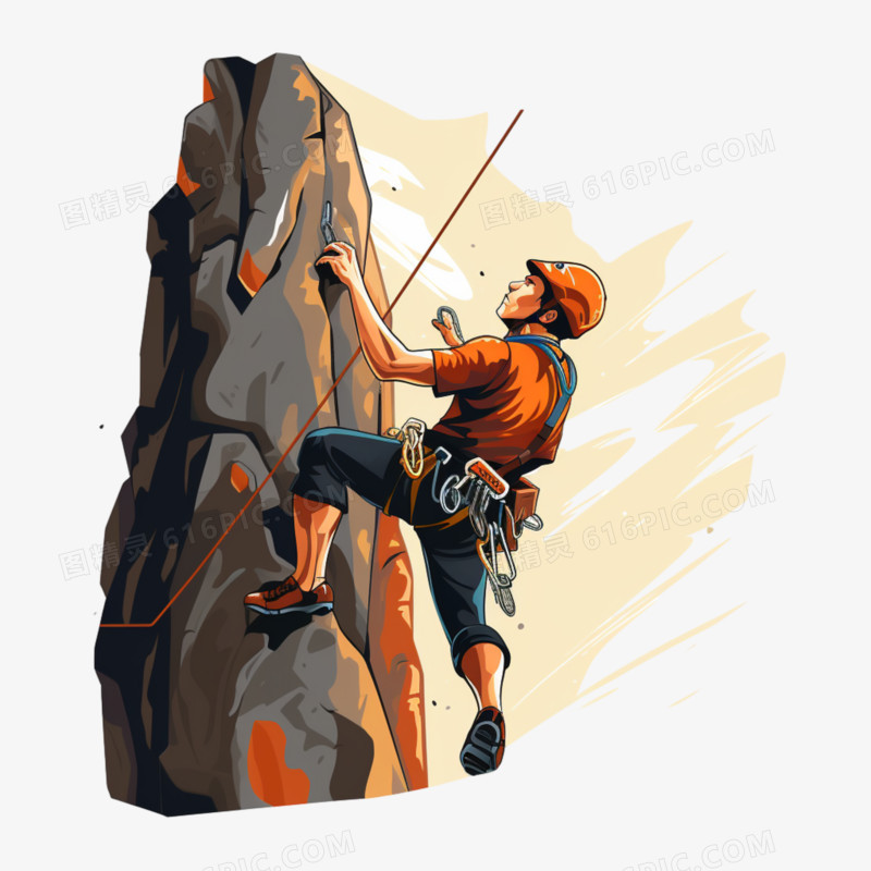 卡通攀登攀岩免抠元素