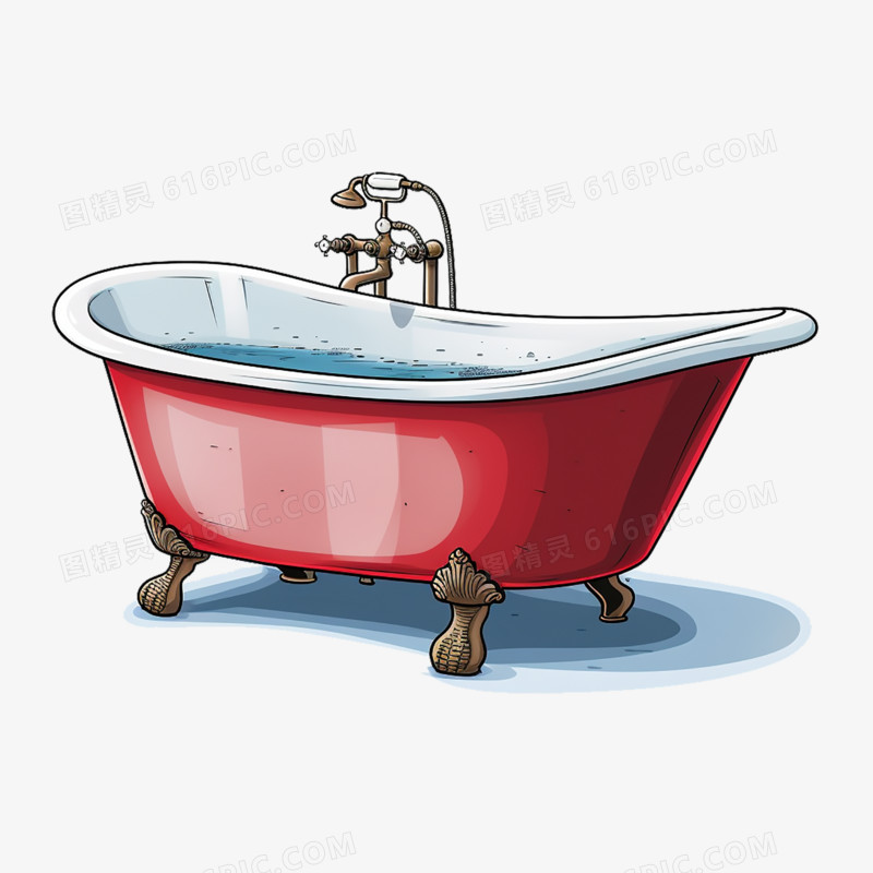 浴缸洗澡享受免抠元素