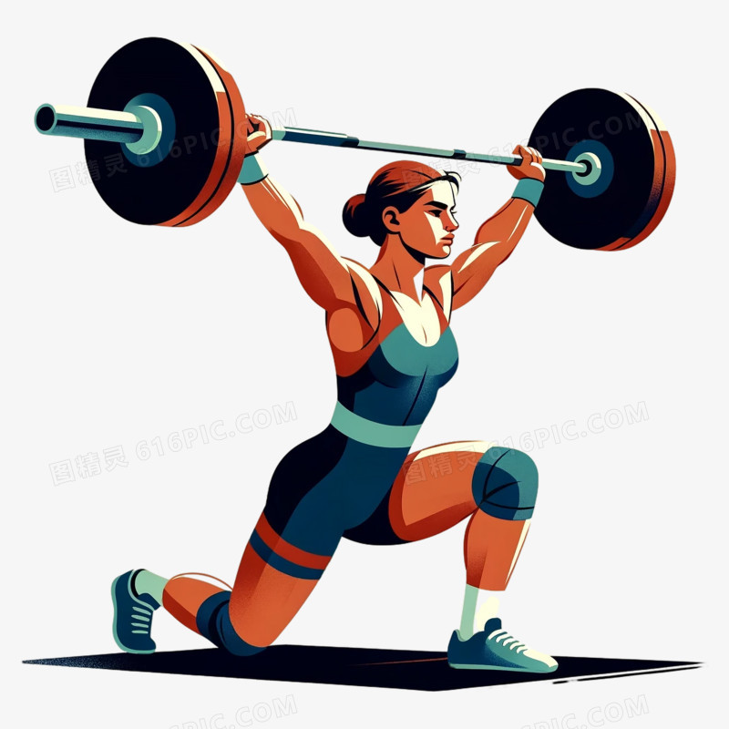 女性举重运动员插画