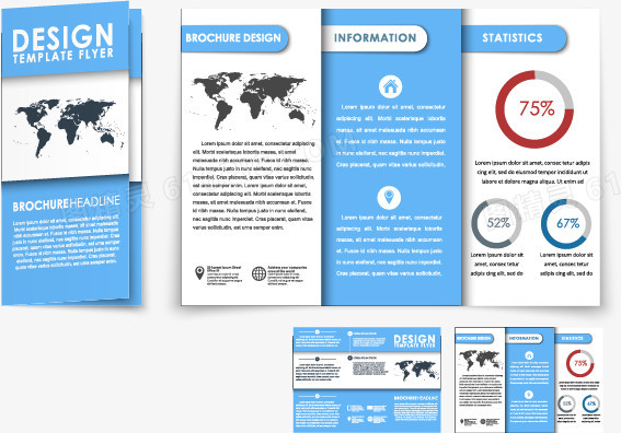 三折页设计矢量素材