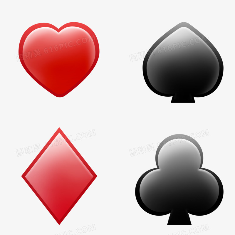 一组扑克牌花色套图元素