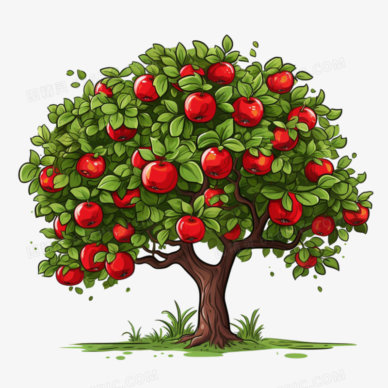 卡通苹果树免抠元素