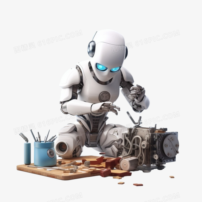 机器人正在修理物品插画