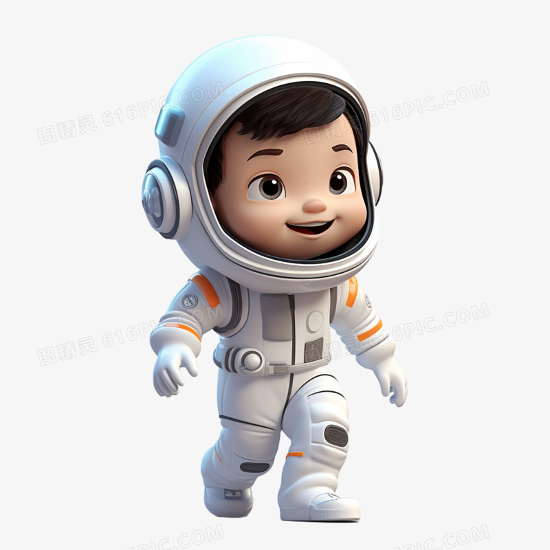 小朋友宇航员3d可爱元素