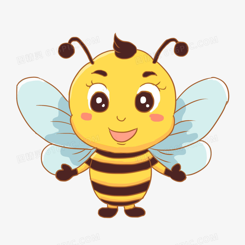 手绘卡通小动物蜜蜂免抠元素