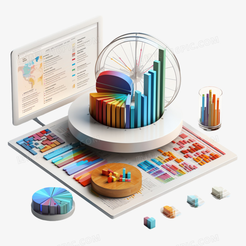 3d办公数据分析免抠素材