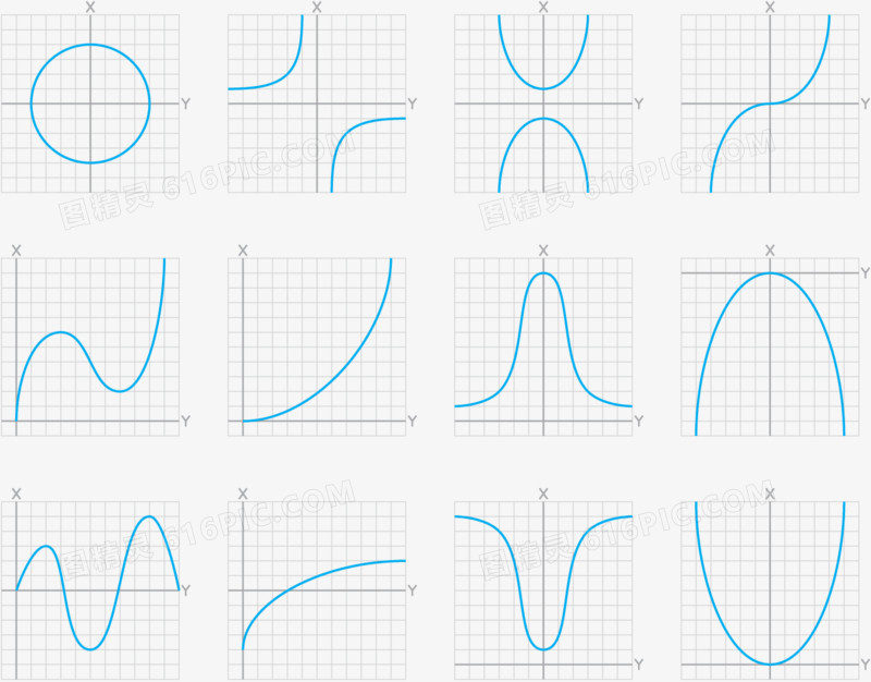 数学抛物线曲线矢量图