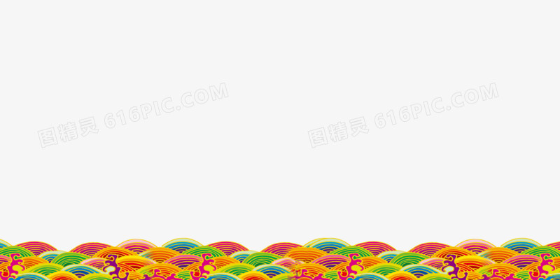 节日元素五彩的海浪