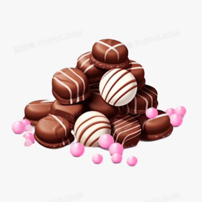 3d巧克力糖果堆免抠元素