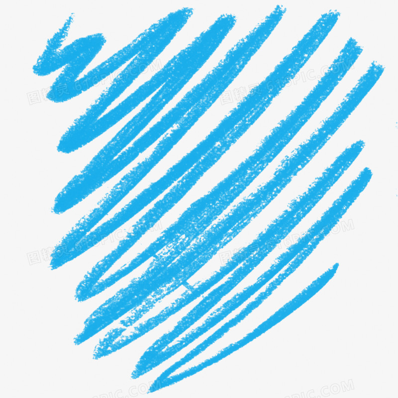 粉笔线条免抠蓝色图案