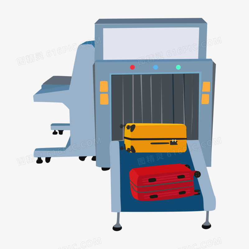 矢量安检机过行李免抠元素